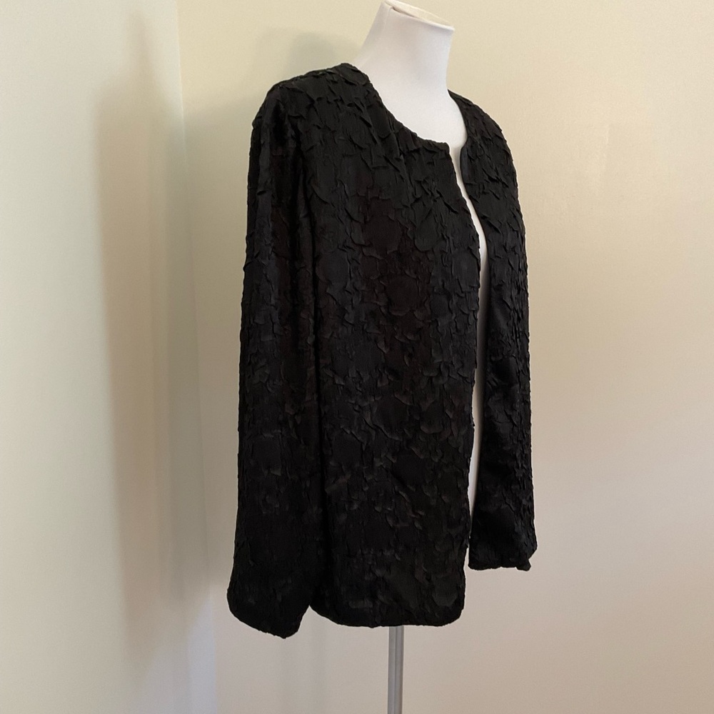 Lane Bryant Black Textured Evening Cardigan Jacket - Picture 3 of 6